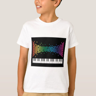 Camiseta Teclado instrumental para piano de música multicol