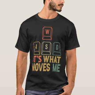 Camiseta Teclado Legal WASD para Gamer de PC É o que me Mov