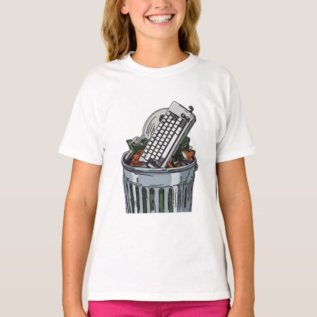 Camiseta Teclado na lixeira (Frente)