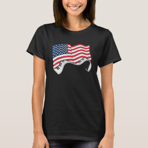 Camiseta Teclado Patriótico Pianista Pianista Clássico dos 