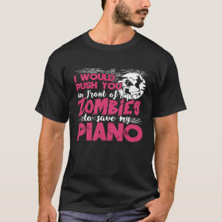 Camiseta Teclado Pianista Zombie Player Pianista Gráfico En
