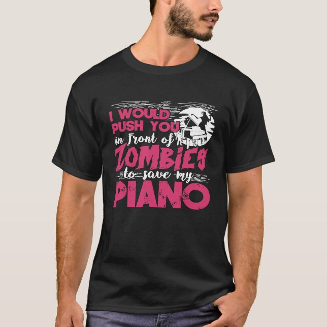 Camiseta Teclado Pianista Zombie Player Pianista Gráfico En (Frente)