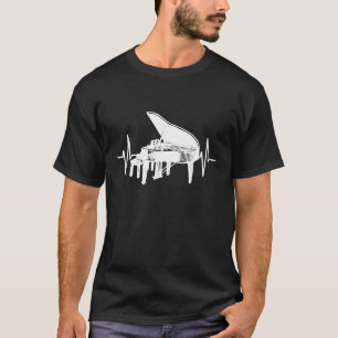 Camiseta Teclado Piano do Piano Heartbeat Shirt Lover