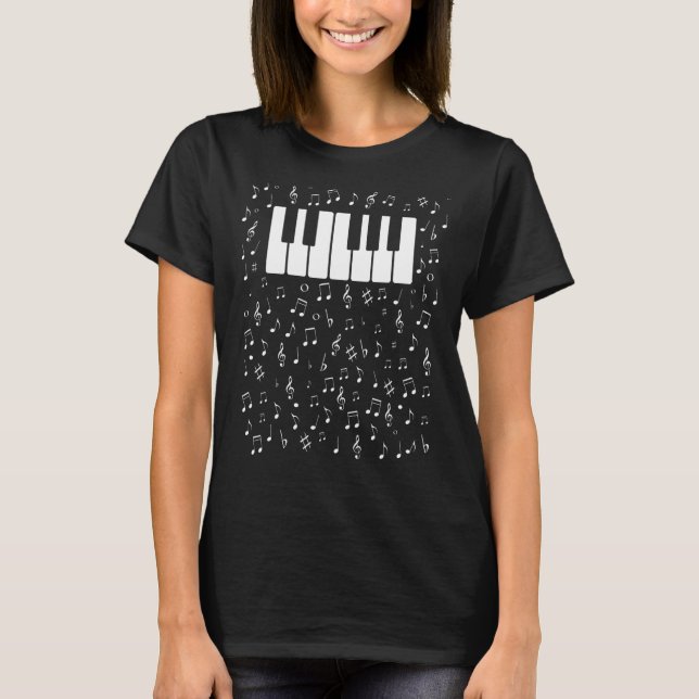 Camiseta Teclado Piano Minimalístico (Frente)