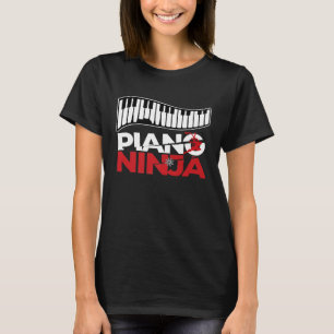 Camiseta Teclado Piano Ninja Musical Lover Pianista Engraça