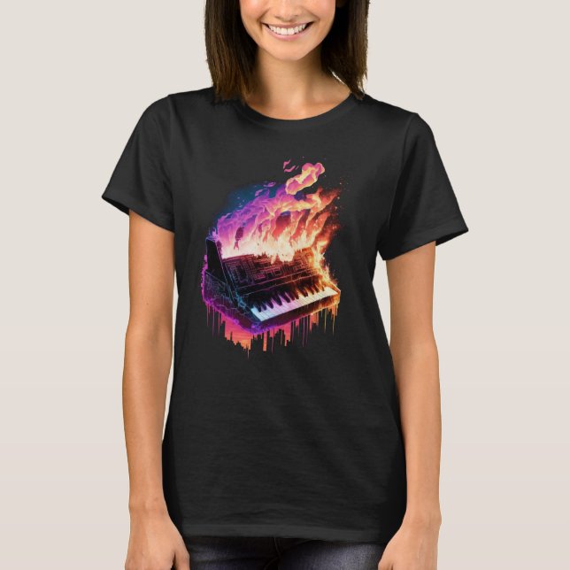 Camiseta Teclado Piano no Fogo 1 (Frente)