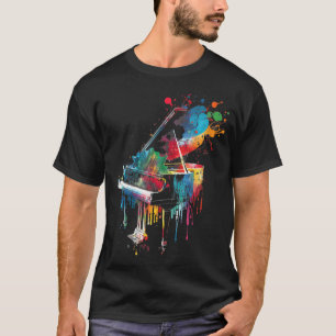 Camiseta Teclado Piano Splash Art Jazz Composer