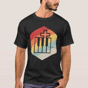 Camiseta Teclado Retro e Banda Cristã da Cruz