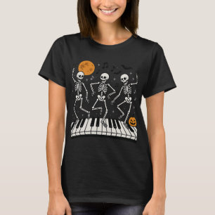 Camiseta Teclado Skeletons Dançantes Professor de Música