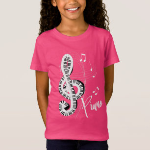 Camiseta Teclado Treble Clef Fun Music Notes Piano Graphic