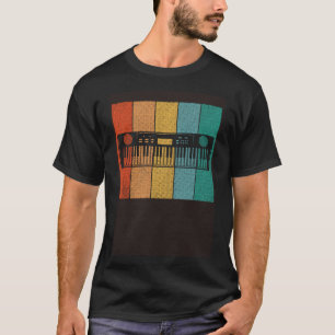 Camiseta Teclado Vintage Retro Sunset Musican