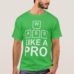 Camiseta Teclado WASD jogos FPS pro gamer mecânico rgb