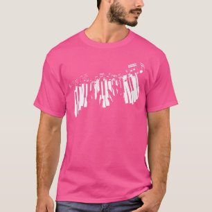 Camiseta Teclados de Pianista Notas Musicais Piano