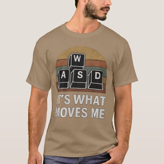Camiseta Teclas de Jogo WASD Design de Computador Divertido (Frente)