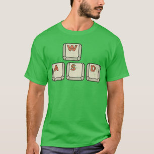 Camiseta Teclas de Movimento WASD Gaming Retro Computador V