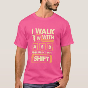 Camiseta Teclas de teclado engraçadas para jogos no computa