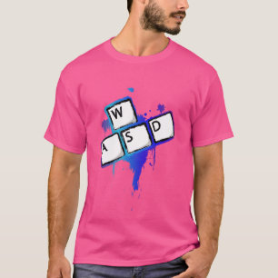Camiseta Teclas do Teclado WASD Presente de Jogo de PC Dive