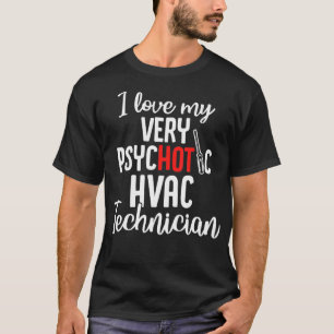 Camiseta Técnica de HVAC Tecnologia Psicótica Engraçada HVA