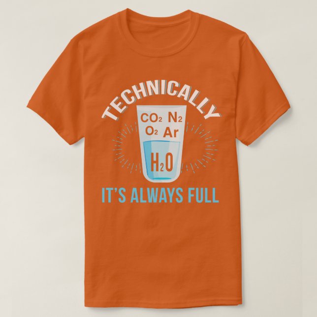Camiseta Tecnicamente O Vidro É Sempre Cheio (Frente do Design)
