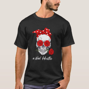 Camiseta Técnicas de Namorados de Crânio Floral Nail Hust