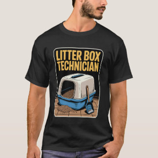 Camiseta Técnico de Caixa de Areia Gato Engraçado Amante