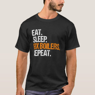 Camiseta Técnico de Caldeira Rotina de Comer Dormir