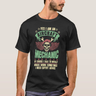 Camiseta Técnico de Crânio de Engenheiro Mecânico de Aerona