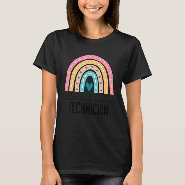Camiseta Técnico de Cuidados Doentes Cute Rainbow Pct Tech (Frente)