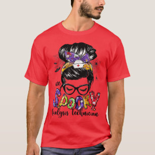 Camiseta Técnico de diálise Messy Bun Happy Halloween Gift