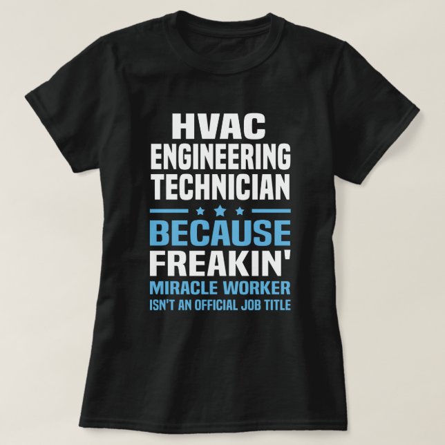 Camiseta Técnico de engenharia HVAC (Frente do Design)