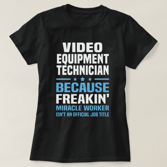 Camiseta Técnico de equipamento de vídeo (Frente do Design)