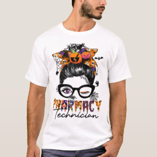 Camiseta Técnico de Farmácia Bun Desgrenhado Festa de Hallo