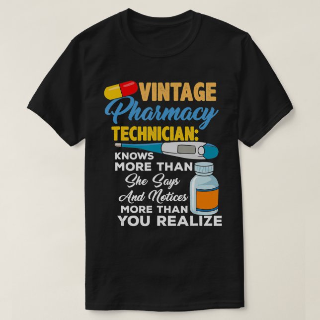 Camiseta Técnico de Farmácia Vintage (Frente do Design)