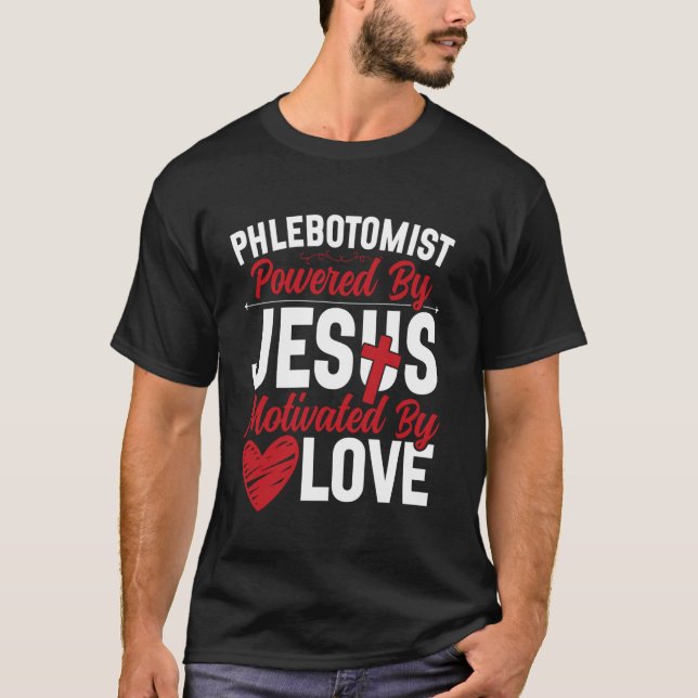 Camiseta Técnico de Flebotomia Jesus Fé Flebotom (Frente)