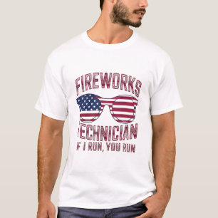 Camiseta Técnico de Fogos de Artifício 4 de Julho Engraçado