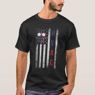 Camiseta Técnico de HVAC Homens Bandeira Americana EUA Vint