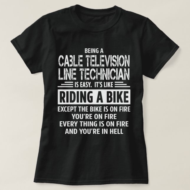 Camiseta Técnico de Linha de Televisão a Cabo (Frente do Design)