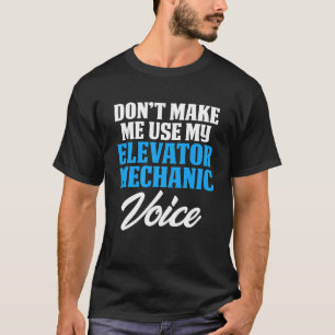 Camiseta Técnico de Manutenção de Mecânico de Elevador Voz