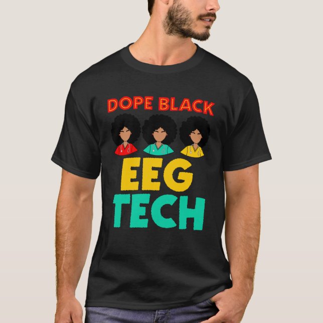 Camiseta Técnico de Neurodiagnóstico de Histórico Preto da  (Frente)