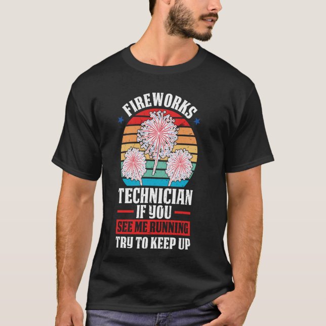 Camiseta técnico de pirotecnia, se me vir fogo de artifício (Frente)