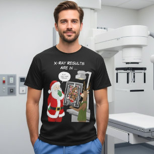 Camiseta Técnico de Raio-X de Natal Engraçado Papai Noel e