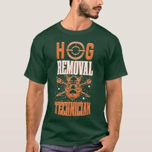 Camiseta Técnico de remoção de suínos caçando javalis selva