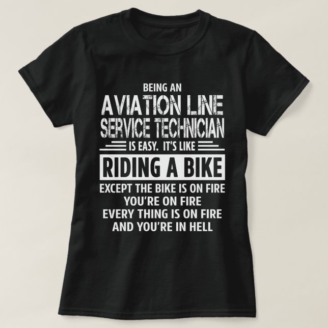 Camiseta Técnico de Serviços de Linha da Aviação (Frente do Design)