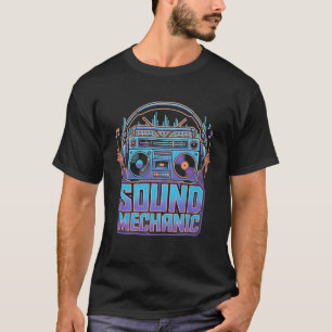 Camiseta Técnico de Som Retro Boombox DJ Música