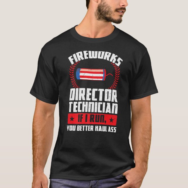 Camiseta Técnico do Diretor do Fireworks Se eu executar o F (Frente)