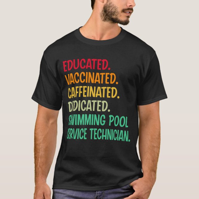 Camiseta Técnico do Serviço de Nadação de Piscinas. Vacina  (Frente)