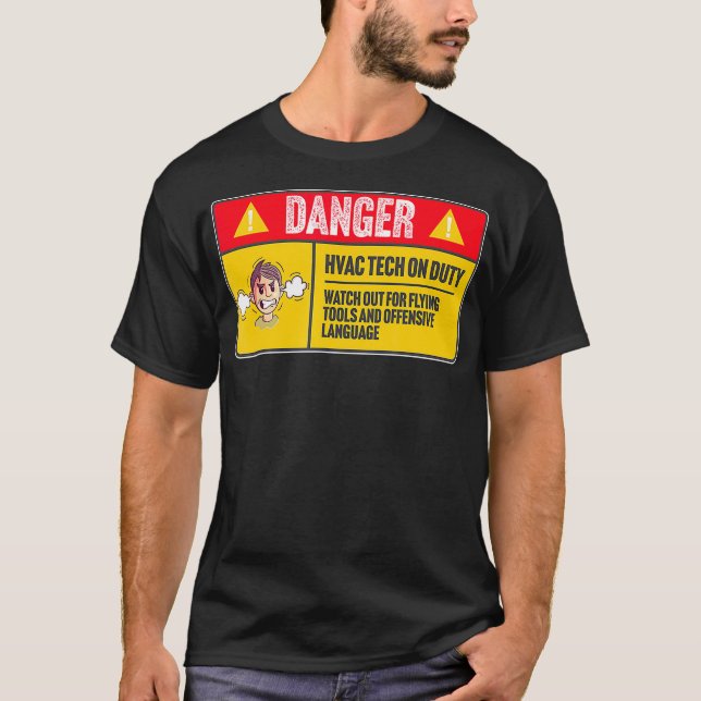 Camiseta Técnico HVAC do Perigo na Oferta Engraçada de Serv (Frente)