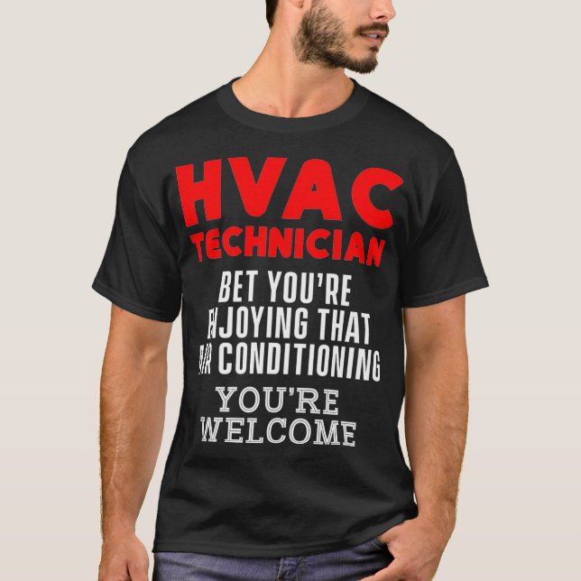 Camiseta Técnico HVAC Engraçado HVAC Tech Premium _14 (Frente)