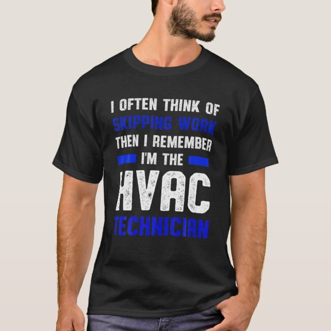Camiseta Técnico HVAC Ignorando Tecnologia HVAC Engraçado (Frente)