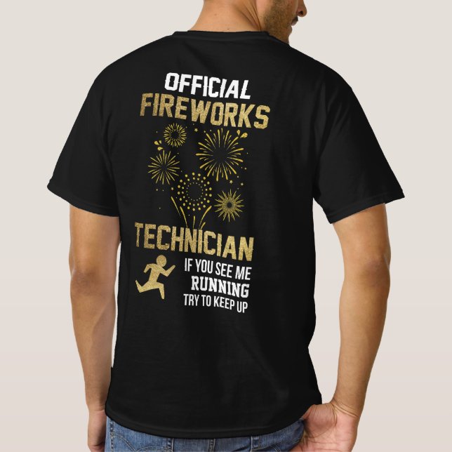 Camiseta Técnico oficial de fogos de artifício (Verso)